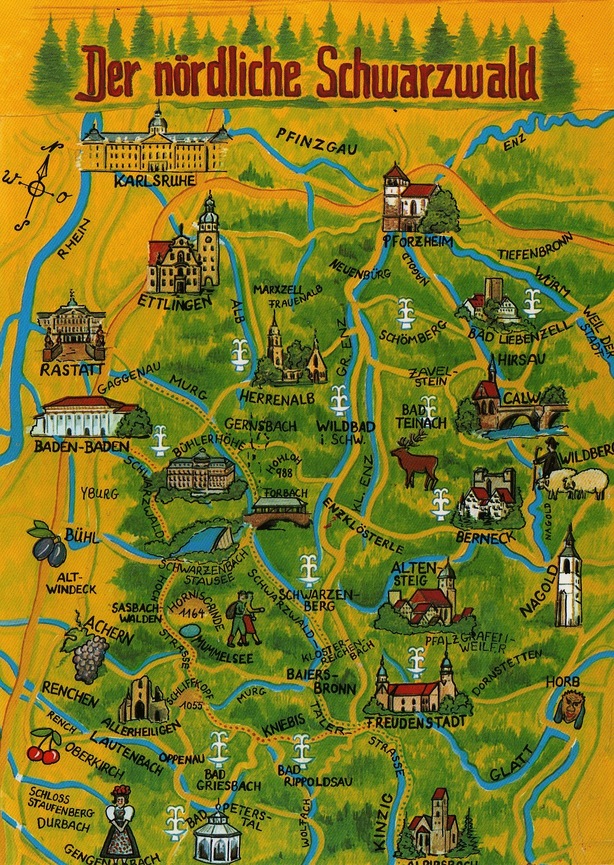map of black forest area germany
